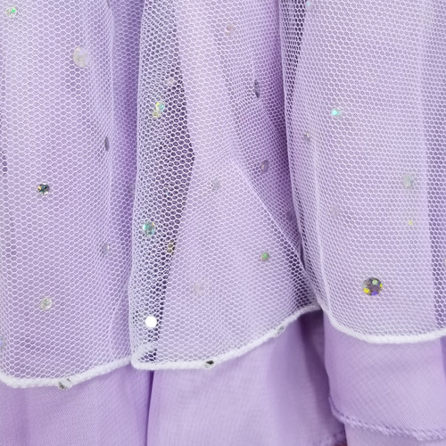 DanzNMotion 293 Children's Short Sleeve Dress with Attached Hologram Dot Skirt