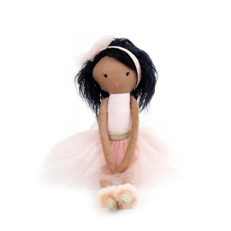 Mon Ami Designs 88679 12" African American Plush Pink Ballerina Doll