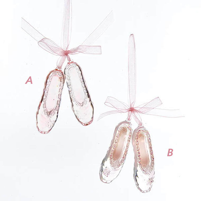 Kurt S. Adler T2105 4" Acrylic Pink Ballet Shoe Ornament