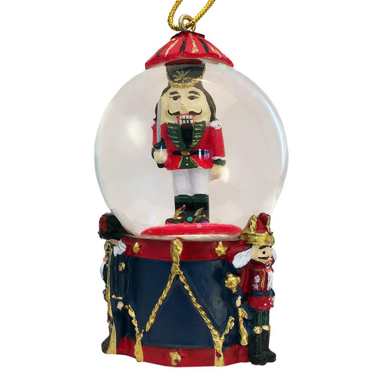 Nutcracker Ballet Gifts SG-45mmNUT Nutcracker Soldier on Drum Mini Snow Globe Ornament