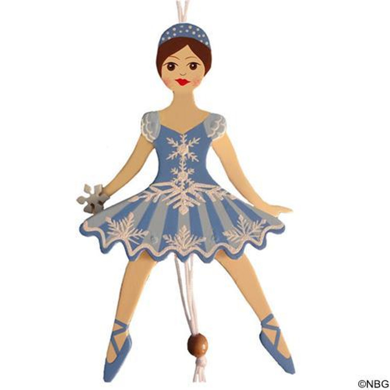 Nutcracker Ballet Gifts NPP2-SN-BR Snowflake Dancer with Brown Hair 6" Pull Puppet Ornament