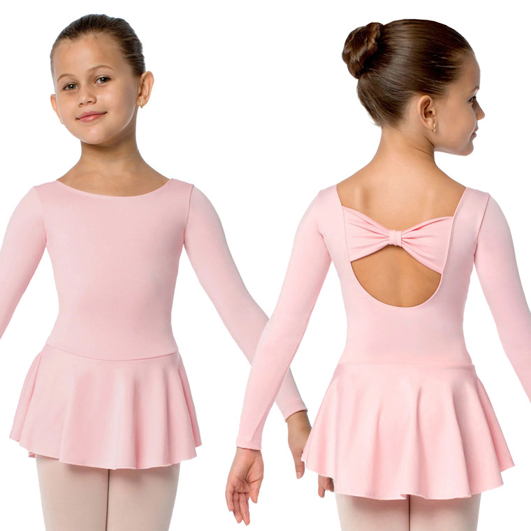 So Danca SL123 Children's Gillian Long Sleeve Leotard Dress with Attached Skirt