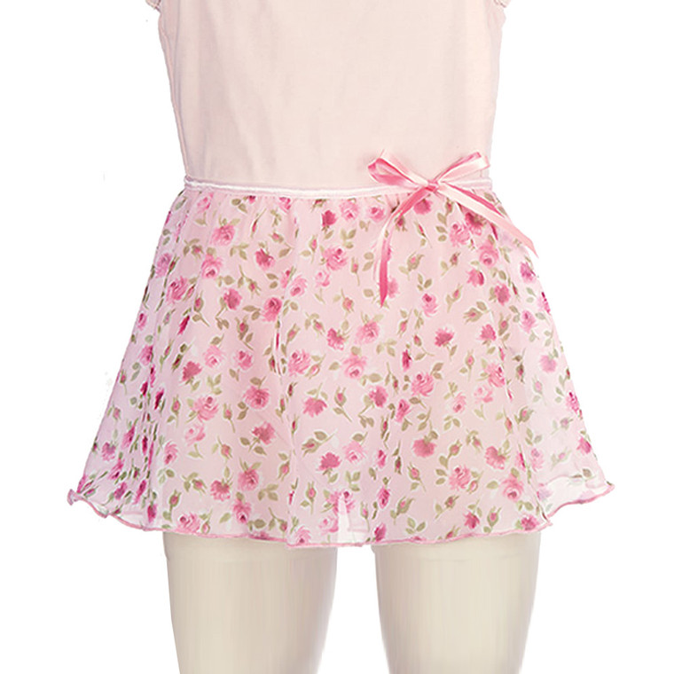 4331PR Children's Pink Rose Floral Pull-On Skirt