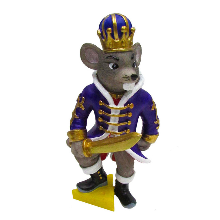 Nutcracker Ballet Gifts RES-006 Mouse King Standing on Cheese 4" Resin Ornament