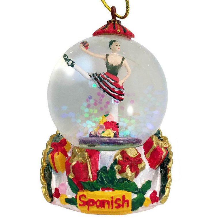 Nutcracker Ballet Gifts SG-45mmSP Spanish Chocolate Dancer Mini Snow Globe Ornament