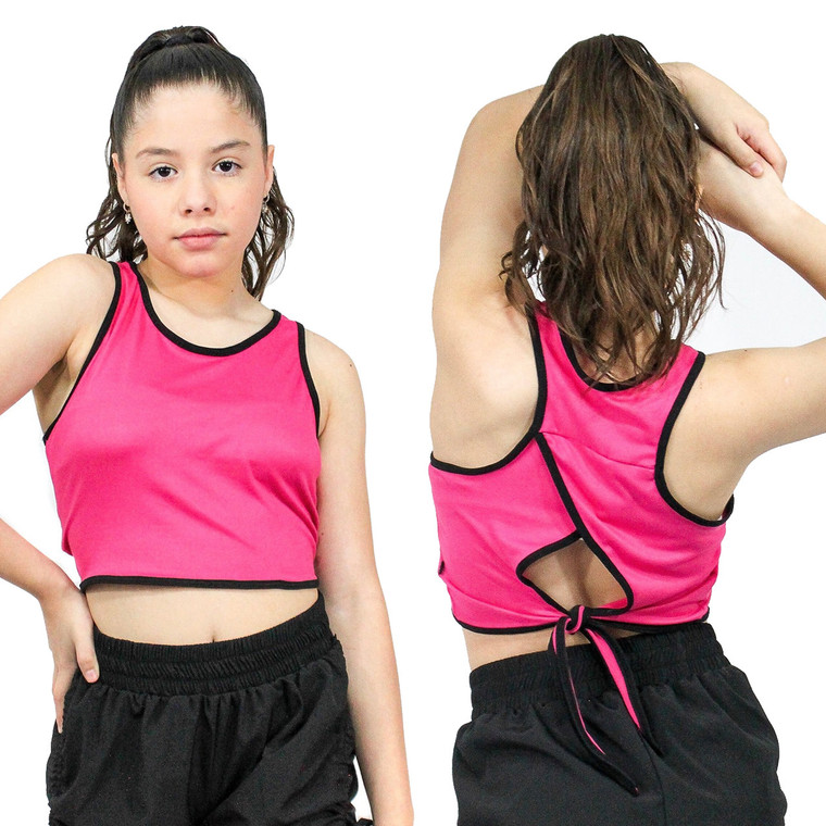 Child Intermediate (6) Daroch Force Crop Top with Tie Back