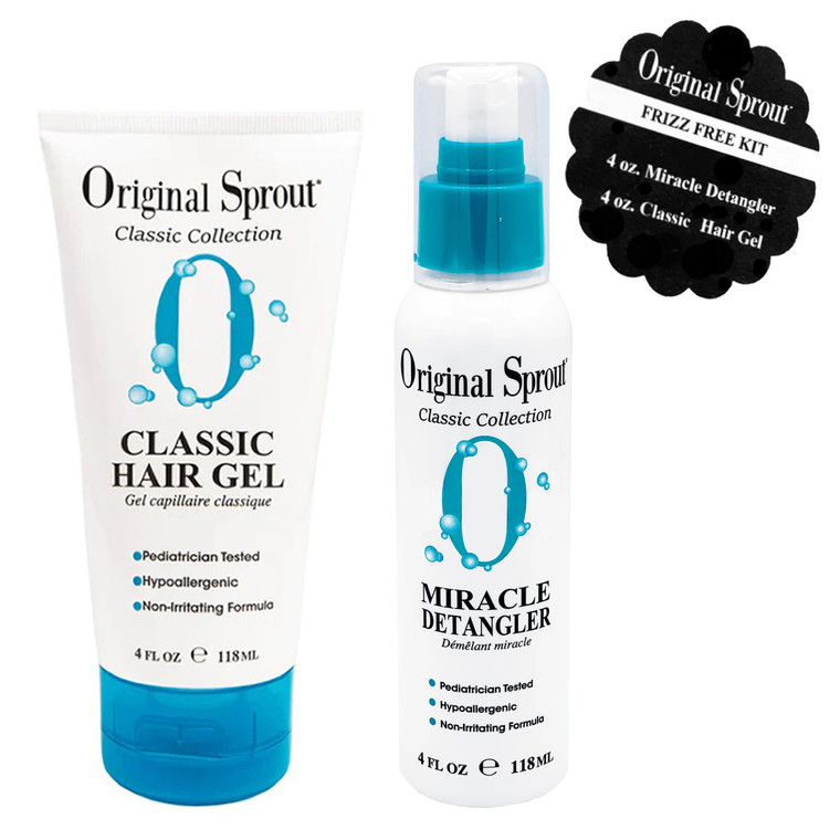 Original Sprout ORS036 Frizz Free Kit  - Includes 4 oz. Miracle Detangler and 4 oz. Classic Hair Gel