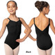 So Danca SL114 Children's Flametta Camisole Leotard with Pinched Front and Back Black