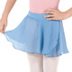 Eurotard 10127 Children's Chiffon Mock Wrap Pull-On Ballet Skirt Light Blue