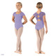 Bloch CL1075 Children's Macy Cap Sleeve Leotard with Flocked Mesh Accents