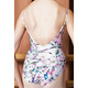 Danse de Paris L0002L Jardin Versaille Floral Camisole Leotard with V Back