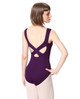 Adult X-Small Abel Boat Neck Tank Leotard with Crossed Back - Aubergine