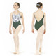 Adult Large Chanelle Moss Sea Grass Camisole Leotard with Floral Bodice
