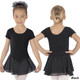 Eurotard 10467 Children's Cotton Short Sleeve Double Skirt Dress Black