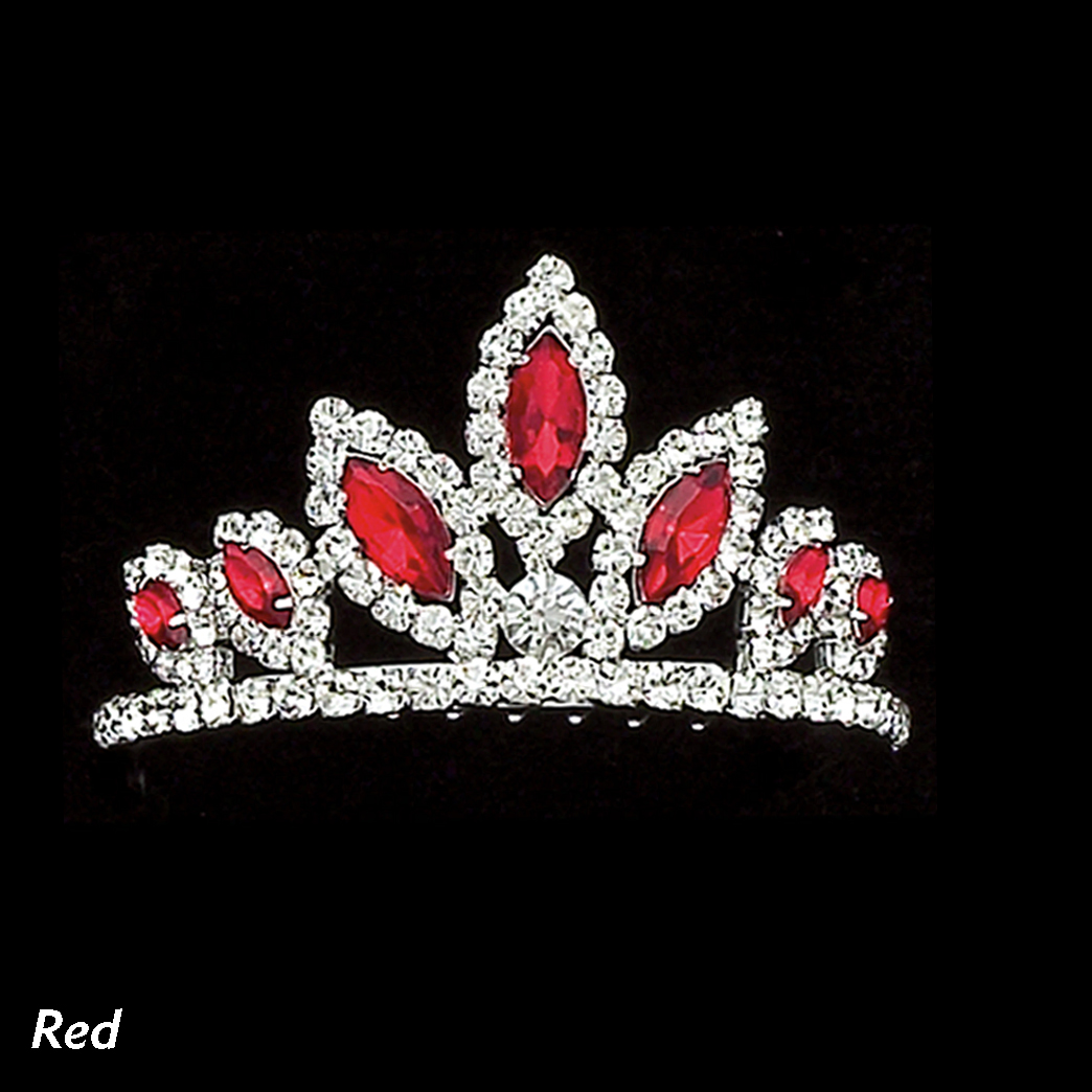 RED♔TIARAさま♡ Vintage Baroque Goth Black Red Tiara Crown Princess Queen