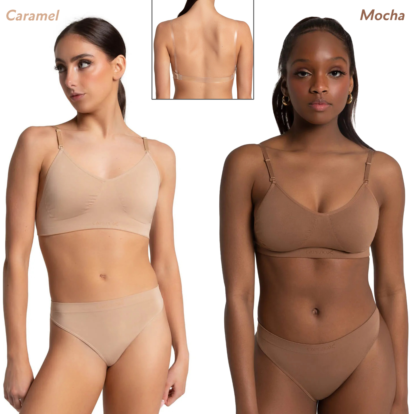 3683 Seamless Bra with Clear Back Strap and Adjustable Shoulder