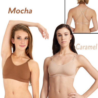 3683 Seamless Bra with Clear Back Strap and Adjustable Shoulder Straps