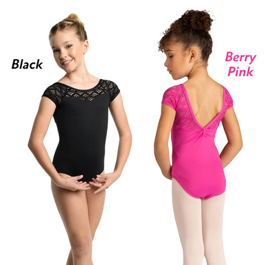 23107C Children's Nicolette Heart Lace Cap Sleeve Leotard