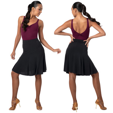 7722 Harriet 8-Panel Knee Length Latin Ballroom Practice Skirt
