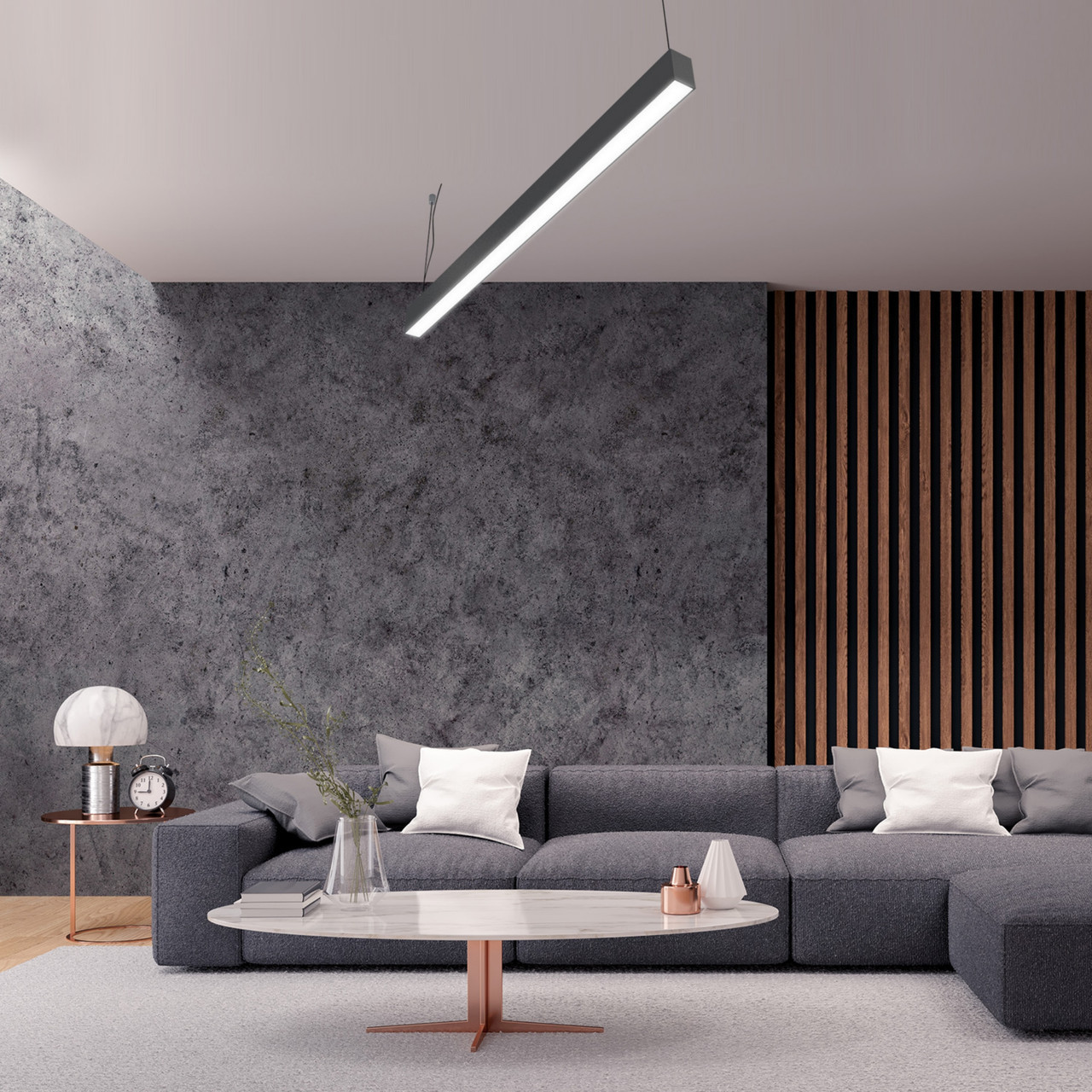 ラッセン　スターリット　ラブ　サイズＬ 180 CM Linear Led Aydınlatma Armatürü Lineer Avize (Antrasit)