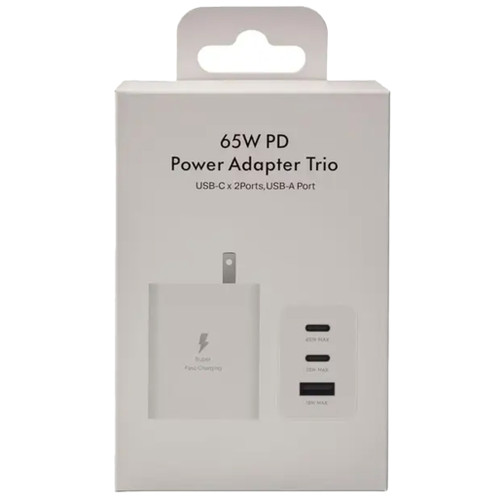 65W Fast Charging Trio Port Wall Charger