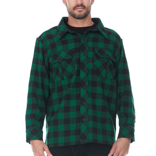 Sportsman Guide Wool Shirt - Green Plaid