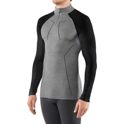 Wool Tech Zip Shirt - Black Grey