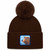 Bear on Guard Pom Beanie - Dark Brown