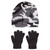Woodland Camo Knit Cuff  Beanie & Magic Gloves Set - Black