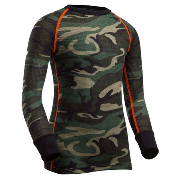 Indera Boy's Woodland Camo Thermal Top