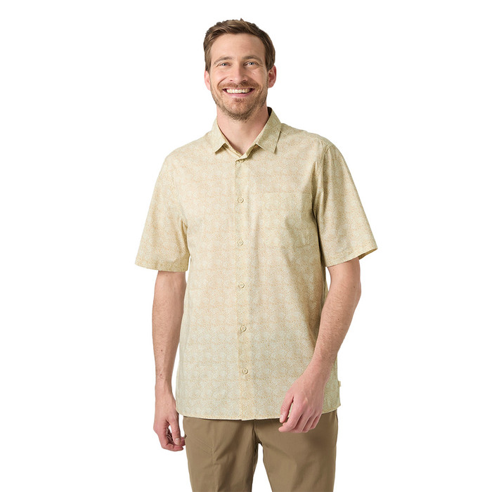 Viken Short Sleeve Shirt - Khaki / Sand Stencil Sm Ao