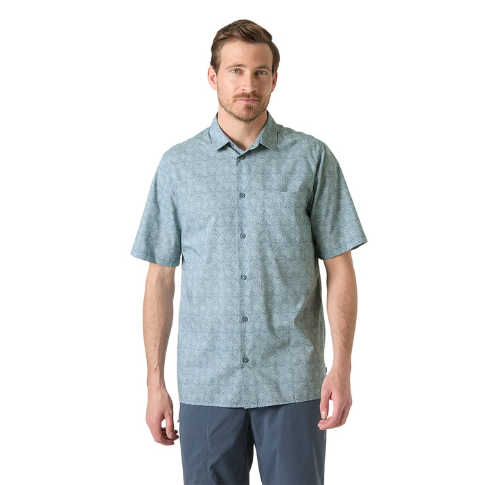 Viken Short Sleeve Shirt - Washed Navy Stencil Sm Aop