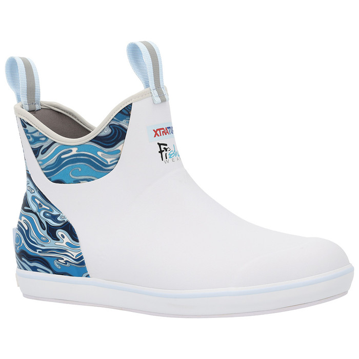 W's FisheWear Ankle Deck Boot - White/Fishe Waters