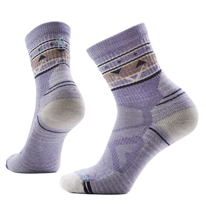 W's Hike Light Cushion Zig Zag Valley Mid Crew Socks - Chalk Violet