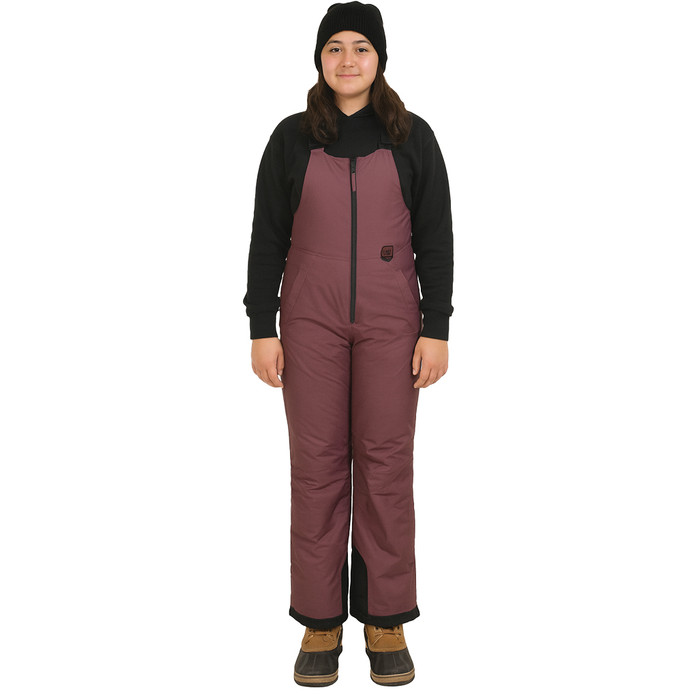 Girl's Overland Snow Bibs - Black Cherry