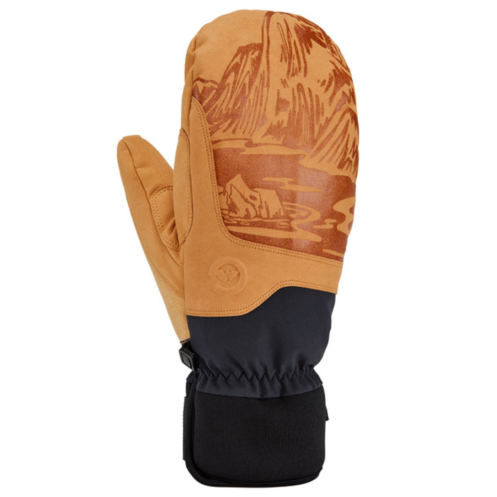 Mountain Crew Artist Mittens  - Tan Black Mountain