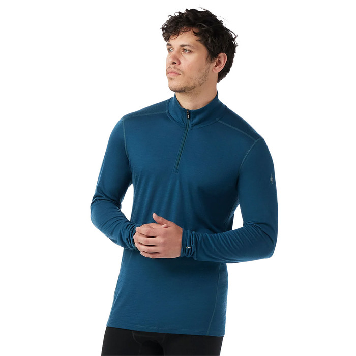 Classic All-Season Merino Base Layer 1/4 Zip - Twilight Blue