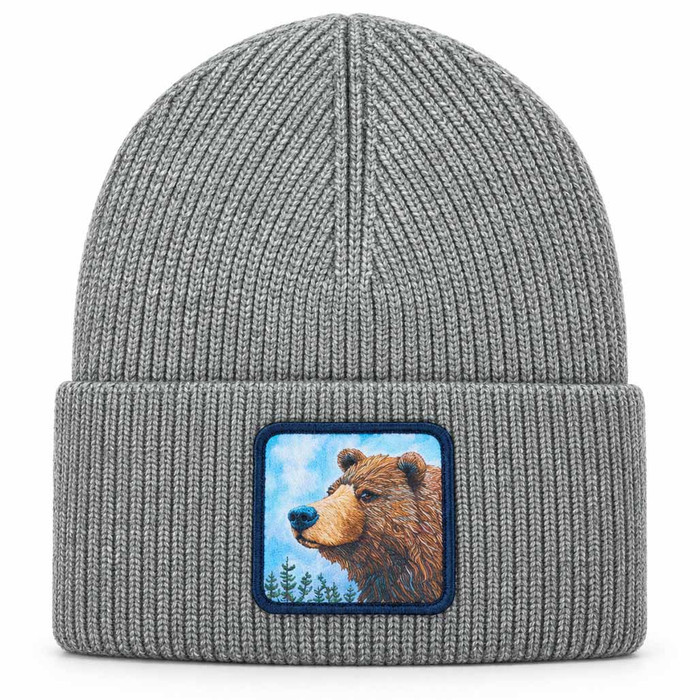 Bear on Guard Beanie - Grey
