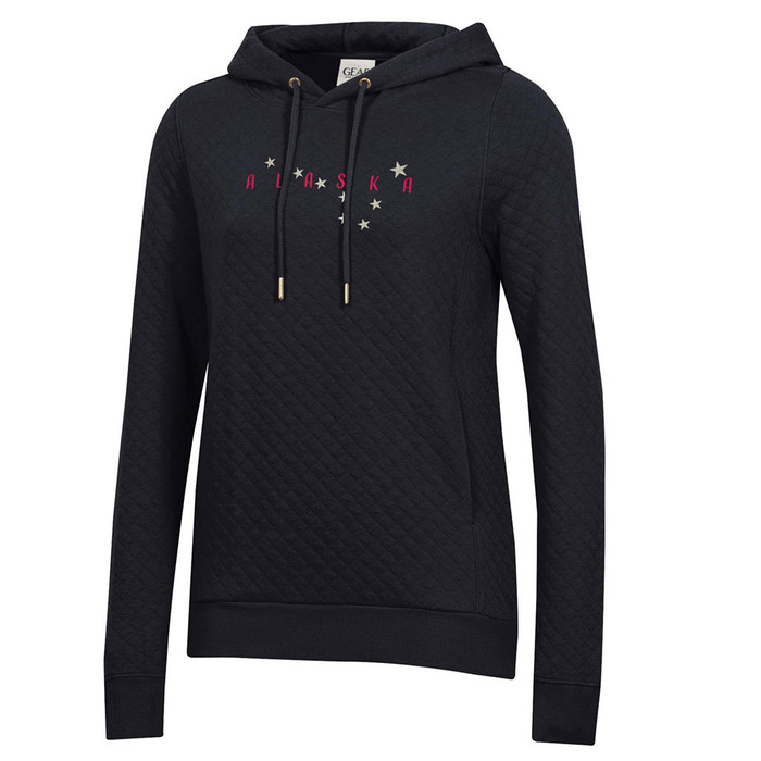 W's Relaxed Quilted Pullover Hoodie - Black