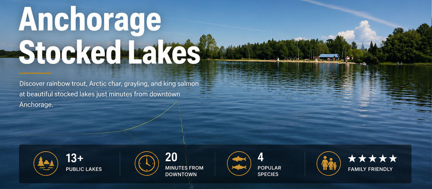 Fishing at an Anchorage stocked lake