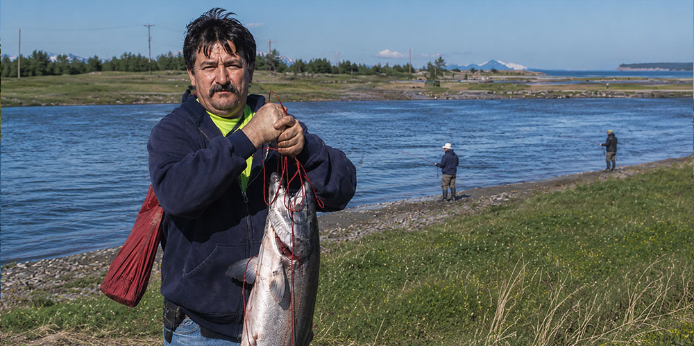 Richard with a Salmon at Ship Creek