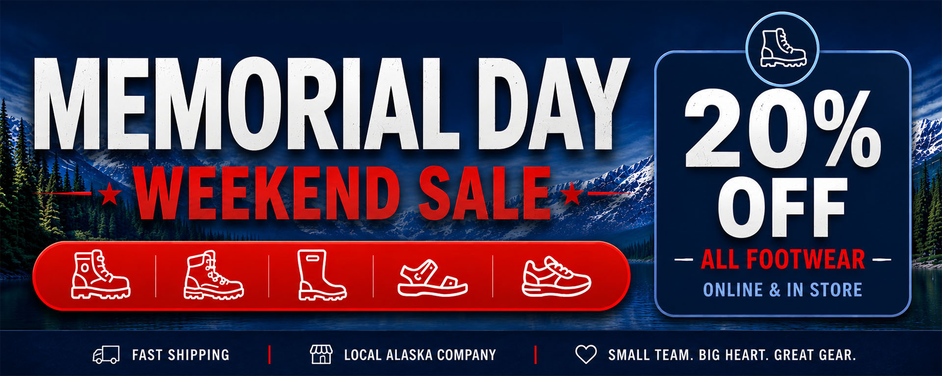 Memorial Day Weekend Sale - 20% Off All Footwear