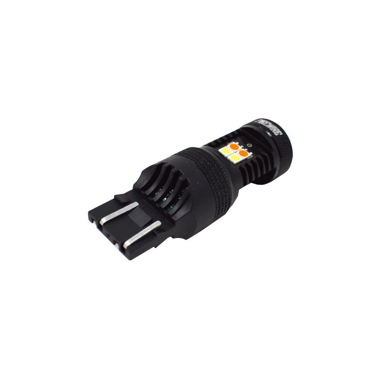 2x 7443 LED Switchback Bulbs - Red/Amber Dual Color For Front Turn Signal & Parking Lights