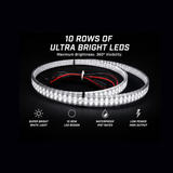 10 Row Ultra Bright Wheel Ring Lights - White