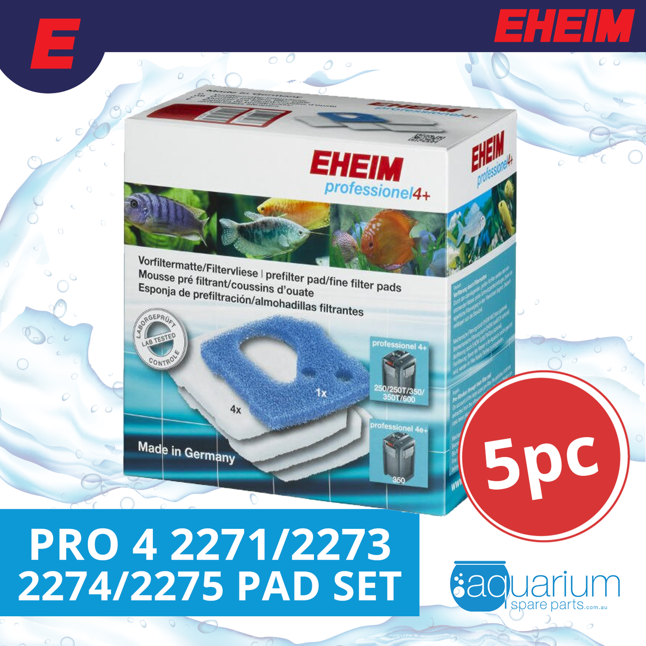 Eheim Pro 4 2271 2273 2274 2275 Filter Pad Set 5pc Eheim Pro 4 2271 2273 2274 2275 Filter Pad Set 5pc