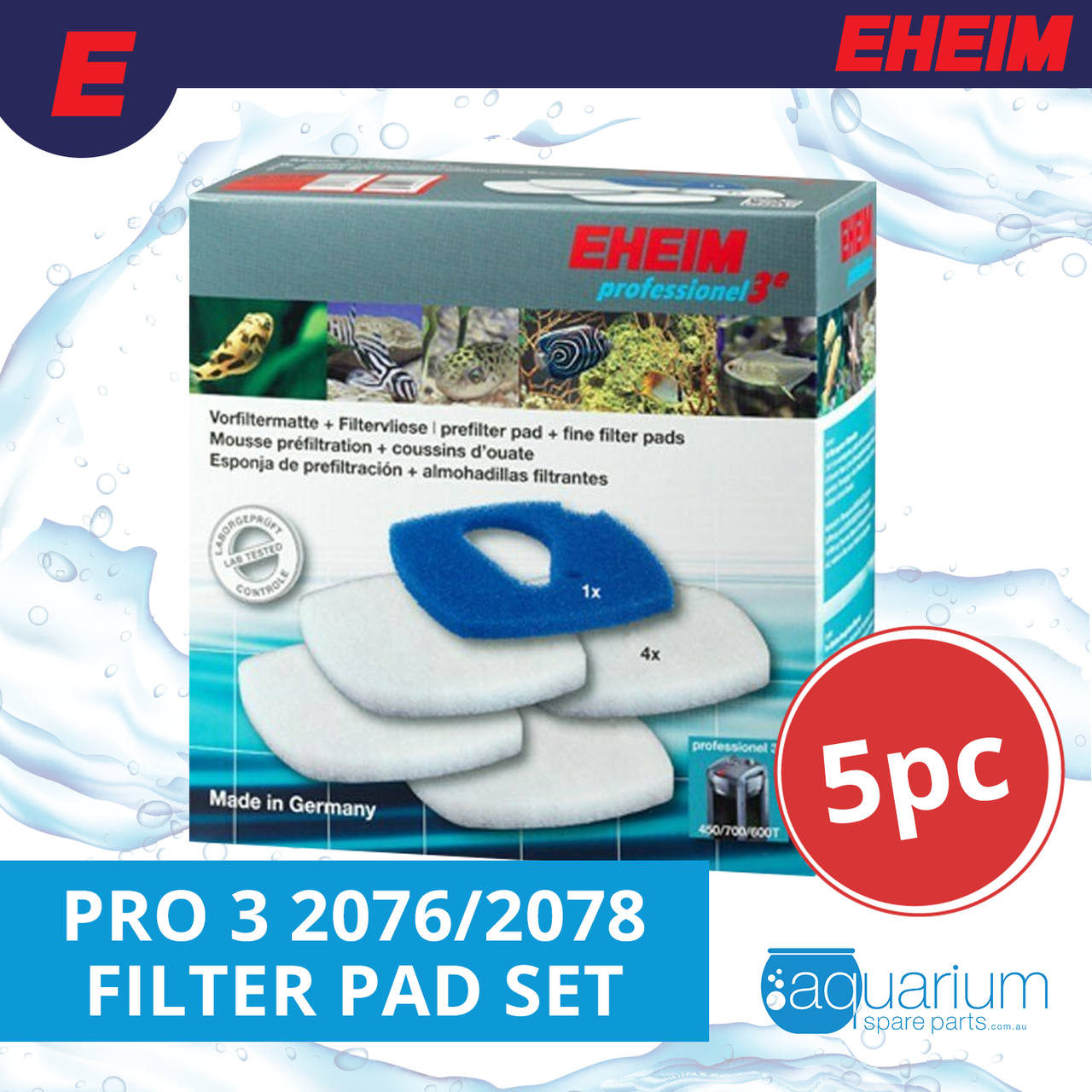 Eheim Kohlefilter-Pad Für Professional 3e 2076 & 2078 – 3er Set, Für Absorbierende Filtration