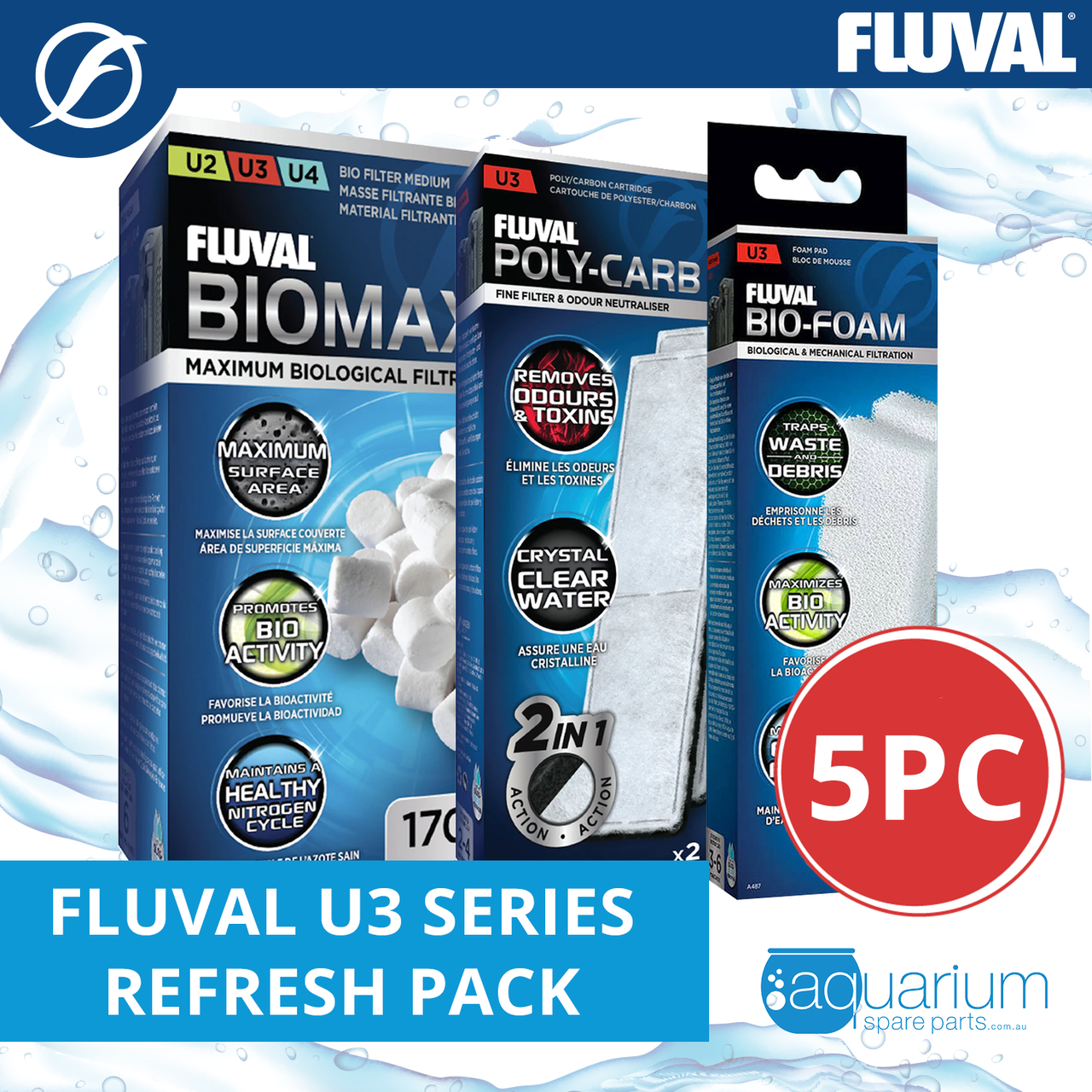 fluval u3 filter pads