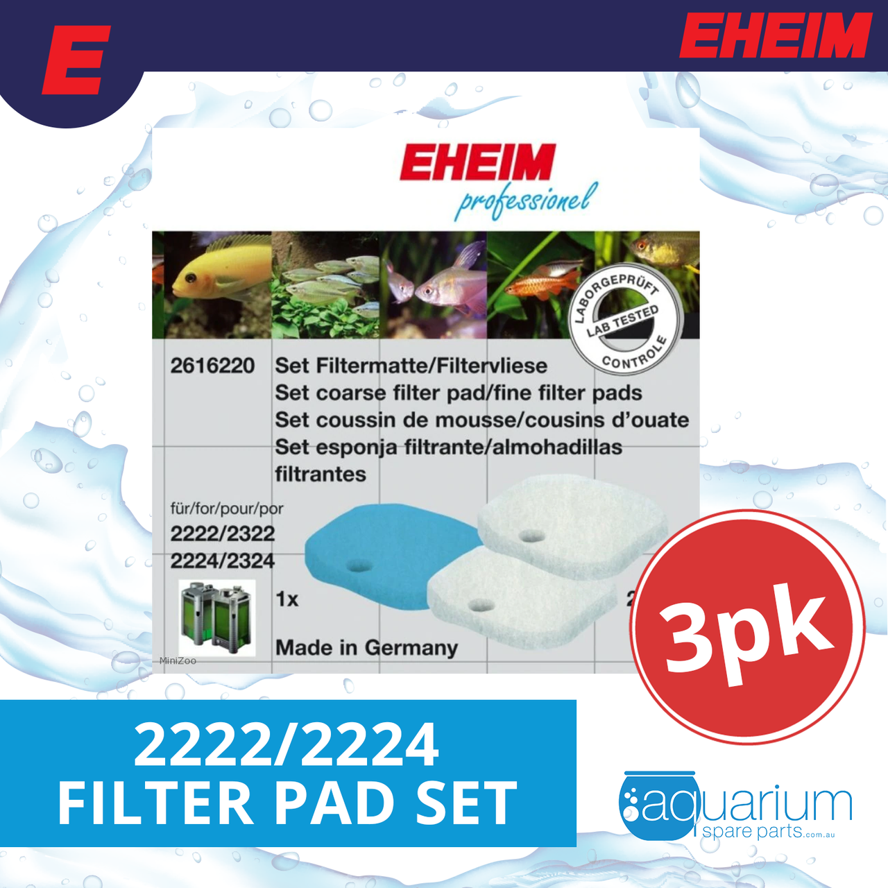 Eheim Aktivkohle-Filterpad Für Profi Filter 2222/2224 – Made In Germany, Für Klares Aquarienwasser