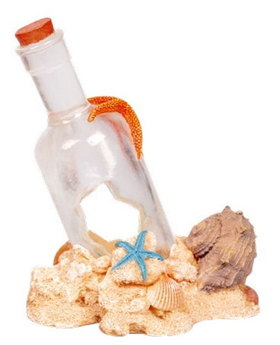 Aqua One Message In A Bottle Ornament 11.5x10x14cm (37381)