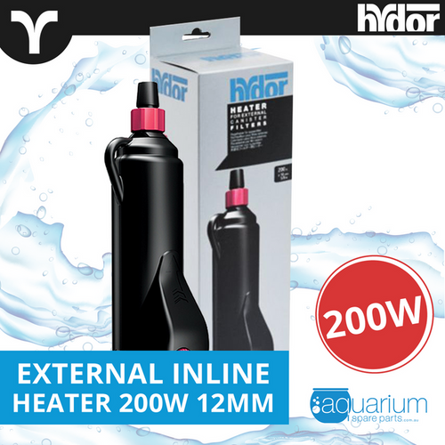 Hydor External Inline Heater 200w 12mm (HYT08102)